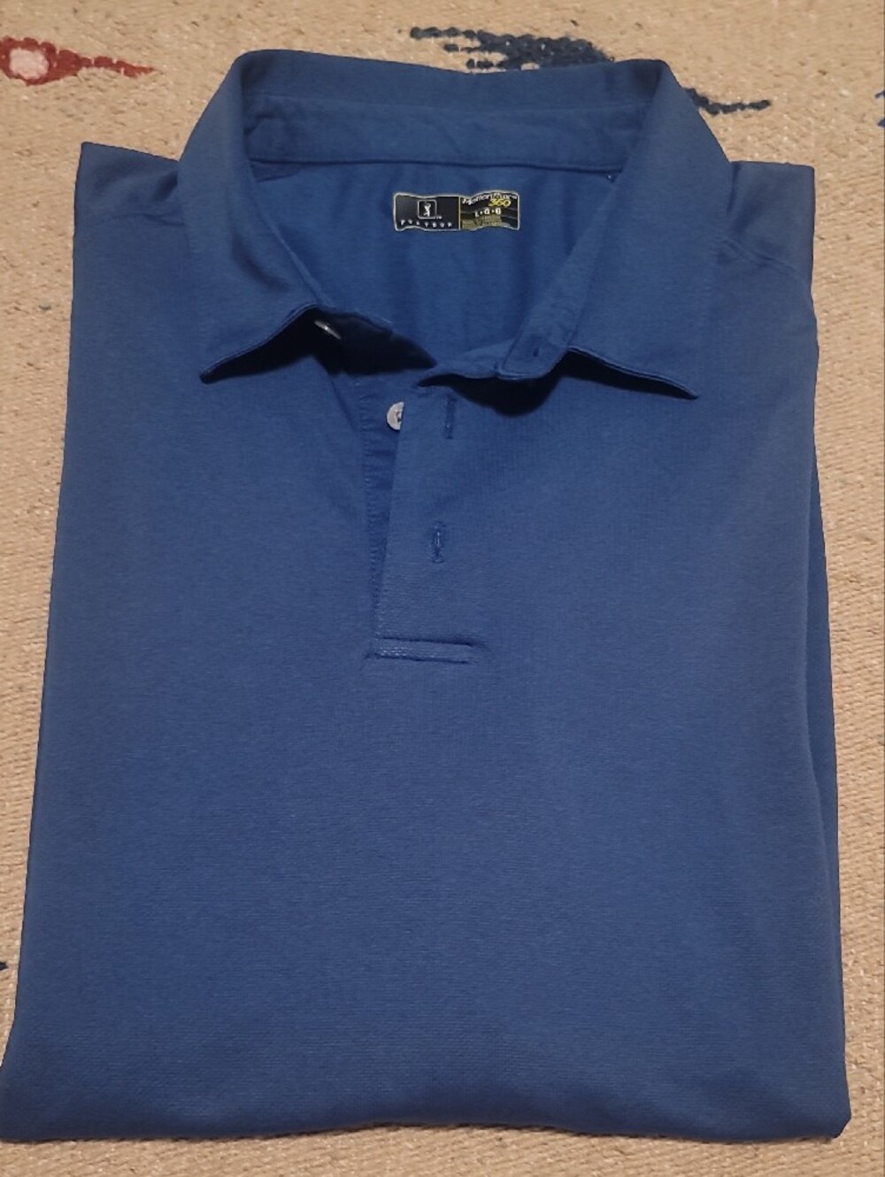 PGA Tour Long-Sleeve Polo Golf Shirt in Blue